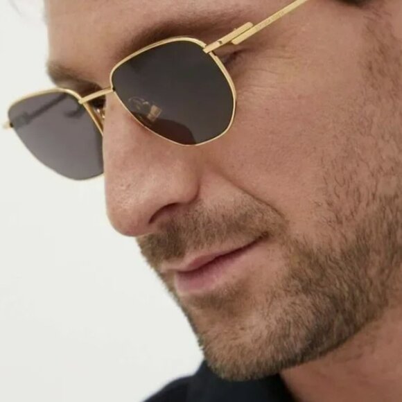 NEW BOTTEGA VENETA SUNGLASSES UNISEX METAL GOLD BROWN EYEWEAR BOTTEGA VENETA